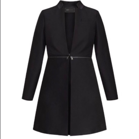 Stunning BCBG Arelia A-line Coat (Leather Arms) - Picture 2 of 4